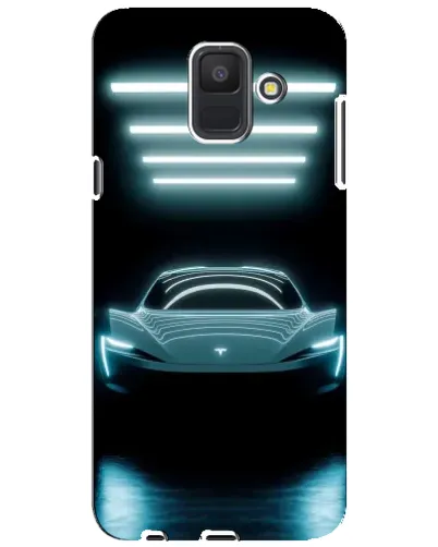 Чехол для Samsung Galaxy A6 2018 (A600F) с картинкой «Tesla в неоне»