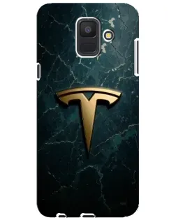 Чехол для Samsung Galaxy A6 2018 (A600F) с картинкой «Мраморная Tesla Gold»
