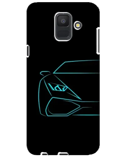 Чехол для Samsung Galaxy A6 2018 (A600F) с картинкой «Голубой силуэт Lamborghini»