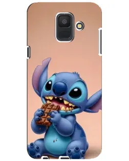 Чехол для Samsung Galaxy A6 2018 (A600F) с картинкой «Стич ест шоколад»