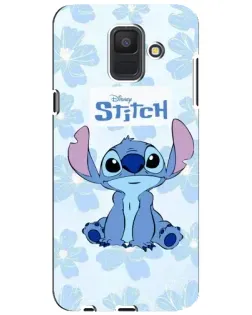 Чехол для Samsung Galaxy A6 2018 (A600F) с картинкой «Stitch среди цветов»