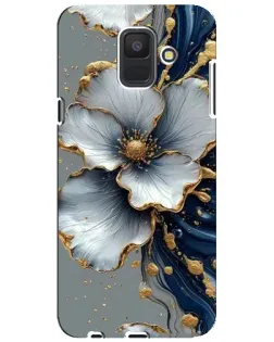 Чехол для Samsung Galaxy A6 2018 (A600F) с картинкой «Белый цветок и золотой флюид»