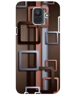 Чехол для Samsung Galaxy A6 2018 (A600F) с картинкой «Коричневые объемные квадраты»
