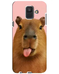 Чохол для Samsung Galaxy A6 2018 (A600F) з картинкою «Капібара з язиком»