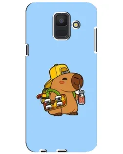 Чохол для Samsung Galaxy A6 2018 (A600F) з картинкою «Капібара на скейті»