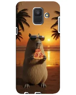 Чохол для Samsung Galaxy A6 2018 (A600F) з картинкою «Капібара з піцою»