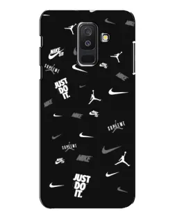 Чехол для Samsung Galaxy A6 Plus 2018 (A605) с картинкой «Nike Black Pattern»