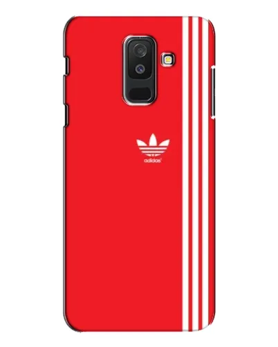 Чехол для Samsung Galaxy A6 Plus 2018 (A605) с картинкой «Красный минимализм Adidas»
