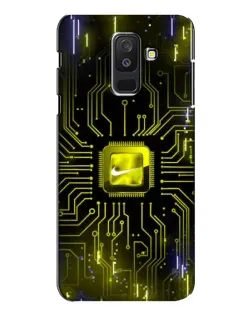 Чехол для Samsung Galaxy A6 Plus 2018 (A605) с картинкой «Nike — золотая искра»
