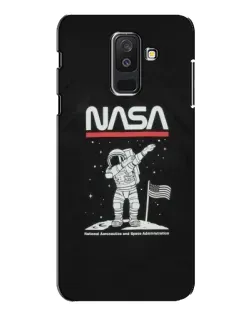 Чехол для Samsung Galaxy A6 Plus 2018 (A605) с картинкой «NASA — шагаем по Луне»
