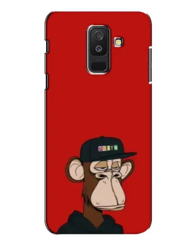 Чехол для Samsung Galaxy A6 Plus 2018 (A605) с картинкой «Bored Ape — красный фон»