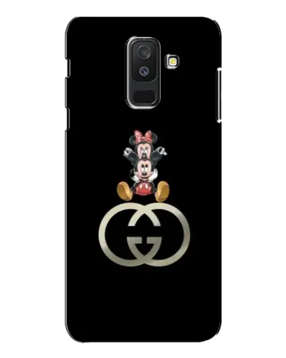 Чехол для Samsung Galaxy A6 Plus 2018 (A605) с картинкой «Минни Маус на лого»