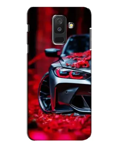 Чохол для Samsung Galaxy A6 Plus 2018 (A605) з картинкою «Спортивна BMW та квіти»