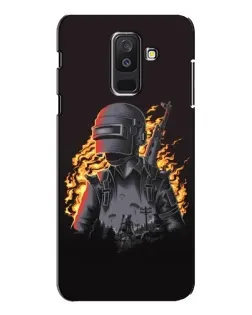 Чехол для Samsung Galaxy A6 Plus 2018 (A605) с картинкой «PUBG — огненный силуэт»