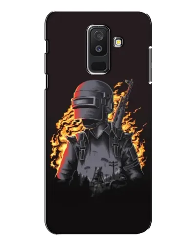 Чехол для Samsung Galaxy A6 Plus 2018 (A605) с картинкой «PUBG — огненный силуэт»