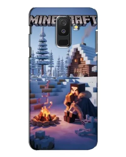 Чехол для Samsung Galaxy A6 Plus 2018 (A605) с картинкой «Зимний Minecraft»