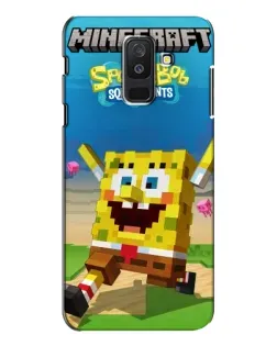 Чохол для Samsung Galaxy A6 Plus 2018 (A605) з картинкою «Губка Боб Minecraft»