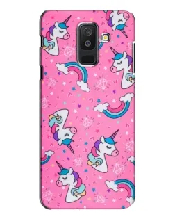 Чехол для Samsung Galaxy A6 Plus 2018 (A605) с картинкой «Unicorn паттерн розовый»