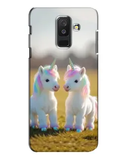 Чехол для Samsung Galaxy A6 Plus 2018 (A605) с картинкой «Пара единорогов»