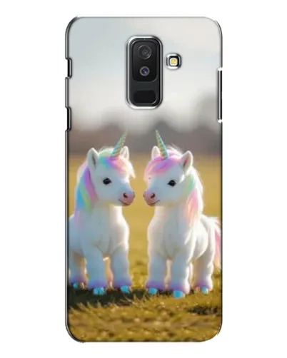 Чехол для Samsung Galaxy A6 Plus 2018 (A605) с картинкой «Пара единорогов»