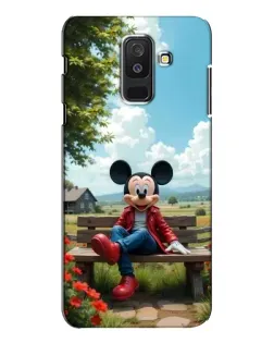 Чехол для Samsung Galaxy A6 Plus 2018 (A605) с картинкой «Микки на скамейке»