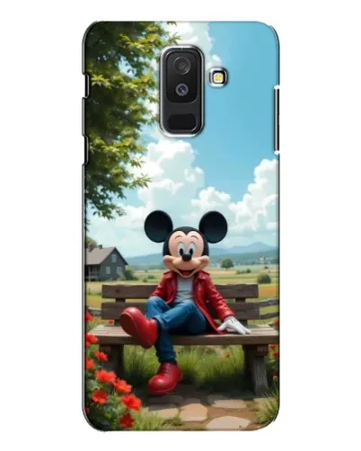 Чехол для Samsung Galaxy A6 Plus 2018 (A605) с картинкой «Микки на скамейке»