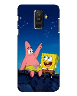 Чехол для Samsung Galaxy A6 Plus 2018 (A605) с картинкой «Губка Боб и Патрик ночью»