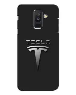 Чехол для Samsung Galaxy A6 Plus 2018 (A605) с картинкой «Стальной логотип Tesla»