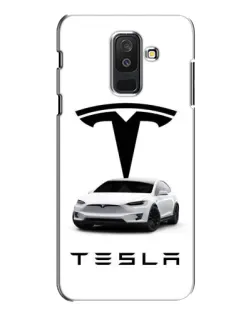 Чехол для Samsung Galaxy A6 Plus 2018 (A605) с картинкой «Tesla White Style»