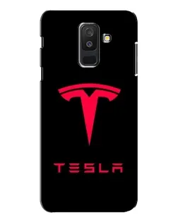Чехол для Samsung Galaxy A6 Plus 2018 (A605) с картинкой «Tesla Red Logo»