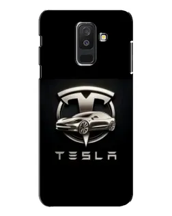 Чехол для Samsung Galaxy A6 Plus 2018 (A605) с картинкой «Tesla — серебристое авто»