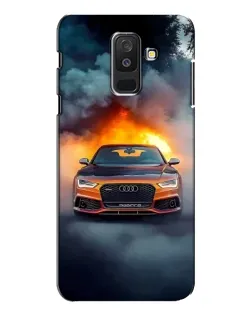 Чехол для Samsung Galaxy A6 Plus 2018 (A605) с картинкой «Audi в огненном дыму»