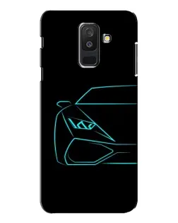 Чехол для Samsung Galaxy A6 Plus 2018 (A605) с картинкой «Голубой силуэт Lamborghini»