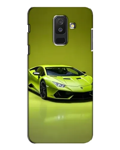 Чехол для Samsung Galaxy A6 Plus 2018 (A605) с картинкой «Салатовый Lamborghini Huracan»