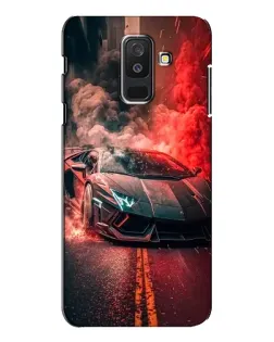 Чехол для Samsung Galaxy A6 Plus 2018 (A605) с картинкой «Lamborghini красный дым»
