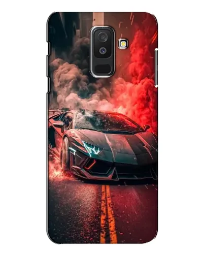 Чехол для Samsung Galaxy A6 Plus 2018 (A605) с картинкой «Lamborghini красный дым»