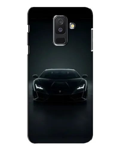 Чехол для Samsung Galaxy A6 Plus 2018 (A605) с картинкой «Черный Lamborghini Aventador»
