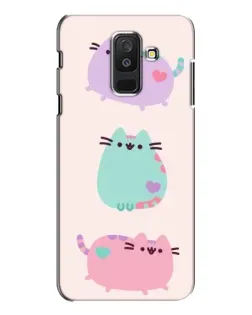 Чехол для Samsung Galaxy A6 Plus 2018 (A605) с картинкой «Pusheen трио»