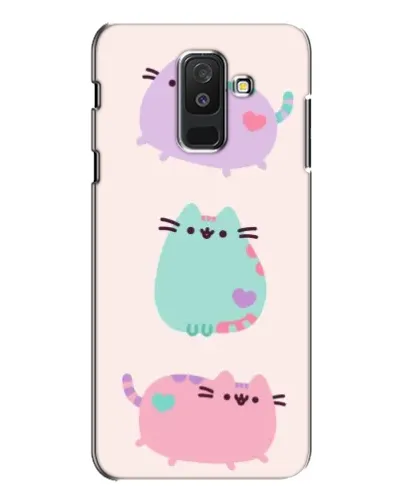Чехол для Samsung Galaxy A6 Plus 2018 (A605) с картинкой «Pusheen трио»