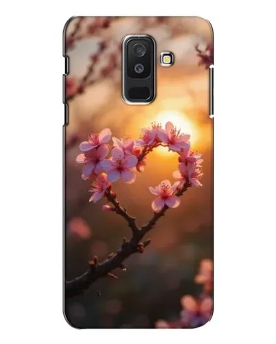 Чехол для Samsung Galaxy A6 Plus 2018 (A605) с картинкой «Розовый цвет сердце на фоне заката»