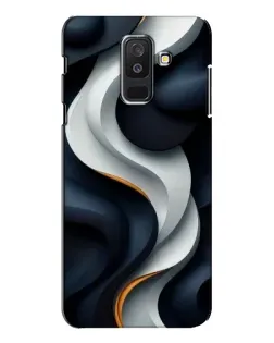 Чехол для Samsung Galaxy A6 Plus 2018 (A605) с картинкой «Объемные черно-белые ленты»