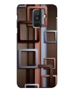 Чехол для Samsung Galaxy A6 Plus 2018 (A605) с картинкой «Коричневые объемные квадраты»