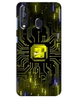 Чехол для Samsung Galaxy A60 2019 (A605F) с картинкой «Nike — золотая искра»