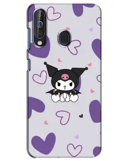Чехол для Samsung Galaxy A60 2019 (A605F) с картинкой «Kuromi и лавандовые сердца»