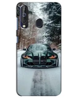 Чехол для Samsung Galaxy A60 2019 (A605F) с картинкой «BMW в зимнем лесу»