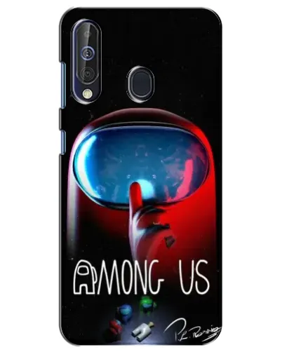 Чехол для Samsung Galaxy A60 2019 (A605F) с картинкой «Красный импостер — макро»