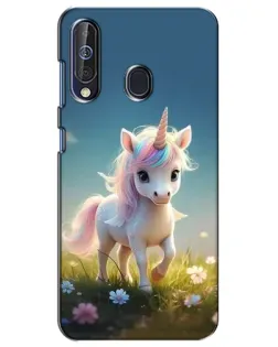 Чехол для Samsung Galaxy A60 2019 (A605F) с картинкой «Единорог на поляне»