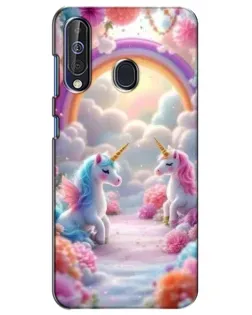 Чехол для Samsung Galaxy A60 2019 (A605F) с картинкой «Радуга и единороги»