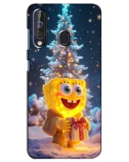 Чехол для Samsung Galaxy A60 2019 (A605F) с картинкой «Рождественский Спанч Боб»