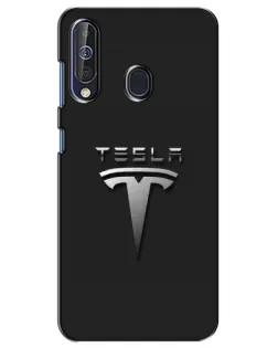 Чохол для Samsung Galaxy A60 2019 (A605F) з картинкою «Сталевий логотип Tesla»